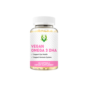 OEM ODM Vegan Omega 3 DHA Softgels with Vitamin D3 Support Overall Wellness and Support Immune System Vegan Omega 3 DHA Softgels - Product Image 1