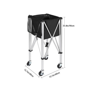 Carro de bolas de aluminio plegable para multideportes para voleibol, fútbol, baloncesto, tenis, entrenamiento con ruedas - Product Image 3