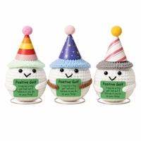 Peluches de golf amusantes en crochet faites à la main avec chapeaux amovibles, accessoires de bureau pour entraînement au putting, objets de collection à exposition