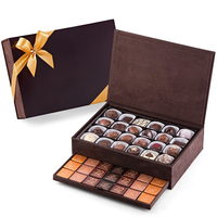 Cajas de regalo de boda con logotipo personalizado, caja de embalaje de chocolate, laminación mate en relieve, manejo de revestimiento UV, caja de regalo de una sola capa y doble