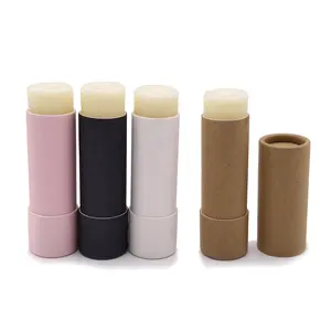 Tùy Chỉnh Son Môi Các Tông Container Phân Hủy Sinh Học Rỗng Fancy Cbd Lip Balm Bao Bì Màu Hồng Trắng Đen Kraft Giấy Ống