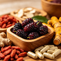 Baies de mûrier séchées de qualité alimentaire, matière première aromatique fruitée pour mélange de boissons, desserts et cosmétiques quotidiens, additif de couleur naturelle