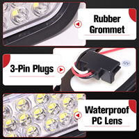 Feu arrière ovale à LED rouge 24 LED de 6,3 pouces avec lentille transparente, feux de position/clignotants/anti-brouillard pour camions, semi-remorques, 12 V, étanche IP67
