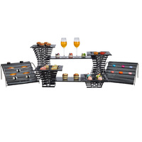 Offre Spéciale Présentoirs à Pâtisserie Noirs pour Buffet, Supports à Fruits de Mariage Skyline de Couleurs Variées à 4 Niveaux pour Décoration de Table en Verre