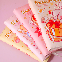 Carnet en cuir PU motif dessin animé mignon Sweet One Day, 125*175mm, 100 feuilles 100gsm, avec fermeture magnétique, thème desserts, vente en gros Depai