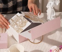Barock geprägte Samt Geschenk box-Exklusive Verpackung für Hochzeits süßigkeiten
