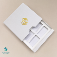 Boîte cadeau rigide personnalisée avec tiroir coulissant pour cosmétiques, emballage en papier couché avec insert personnalisé et logo estampé à chaud