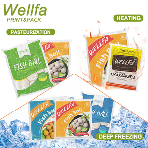 Personalizado Impreso TOP Termosellado Película Nylón Tapa Mariscos Pescado Bolsa Salchicha Congelado Bolsa Envasado Al Vacío - Product Image 1