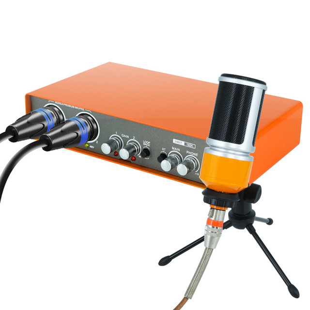 Professional Audio Interface Podcast Mixer Voice Changer Studio Sound Card XLR Gaming Microphones DJ External Sound Cards