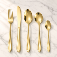 Ensemble de couverts en acier inoxydable plaqué or PVD, poli miroir, vente en gros pour hôtels, mariages, restaurants, faible MOQ