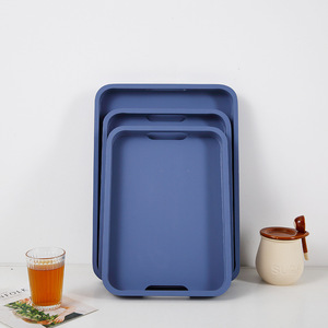 Plateaux de service carrés en bambou Chuangtai, style Morandi, avec poignée, pour servir le thé et le pain - Product Image 2
