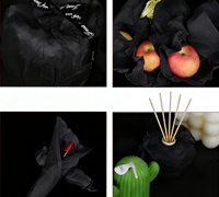 Papier de soie noir 55 g/m², papier d'emballage noir épaissi, papier de soie pour emballer des cadeaux, des fleurs, des fruits