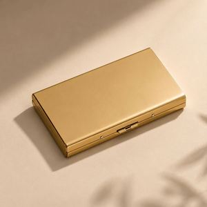 Slim Stainless Steel Business Case Custom Logo Metal Credit <b>Card</b> Holder for Pocket - Product Image 1