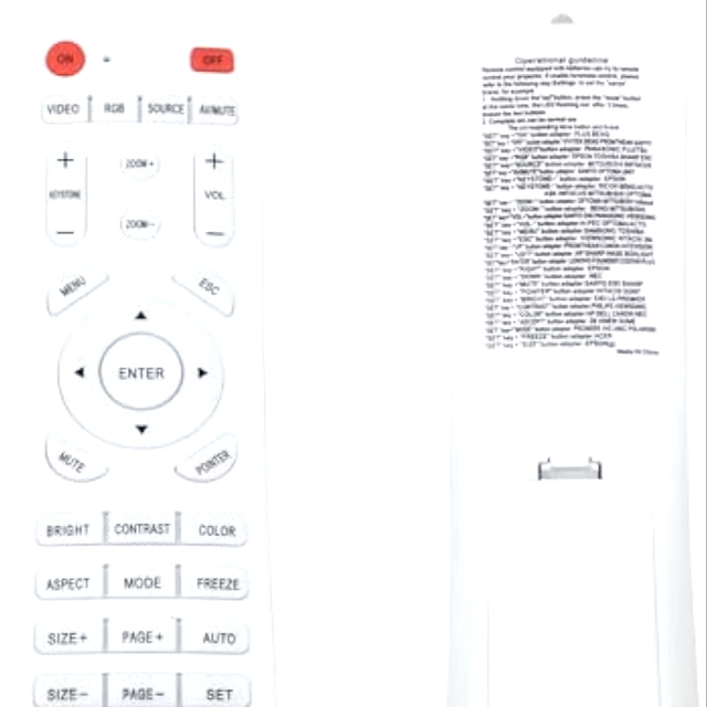 Projector Remote Control, White Universal Remote Control for Projector Universal Smart Projector control
