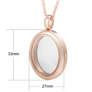 Negozio <span class=keywords><strong>Online</strong></span> in acciaio inossidabile placcato <span class=keywords><strong>oro</strong></span> gioielli con medaglione ovale - Product Image 2