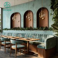 Ensemble de meubles écologiques en bois vert, canapé carré en velours, table et chaises pour café, restaurant, banquette, mobilier pour l'hôtellerie