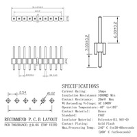 Soporte DE COMPRA integral Personalización 6pin 2,54mm Pcb Conector de cabezal de PIN macho de inserción recta de una sola fila