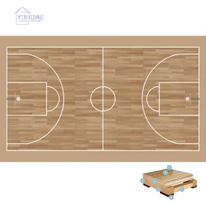 Standar Jerman dalam ruangan basket ubin lantai kayu keras lapangan basket lapangan lantai basket ubin kayu keras