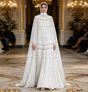 Abaya de luxe brodée de strass, coupe ample, robe de soirée modeste pour femmes musulmanes, vêtements islamiques pour l'Aïd et les mariages - Product Image 6