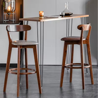 Tabourets de bar en bois massif de frêne, tabourets modernes, chaises de salle à manger rondes en cuir, meubles de bar, taburetes de bar, vente chaude, pas cher