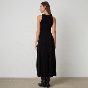 Re Mcgreen stella di alta qualità O collo posteriore Modulare in maglia abiti Midi senza maniche Casual formale personalizzato Maxi abito da donna - Product Image 6