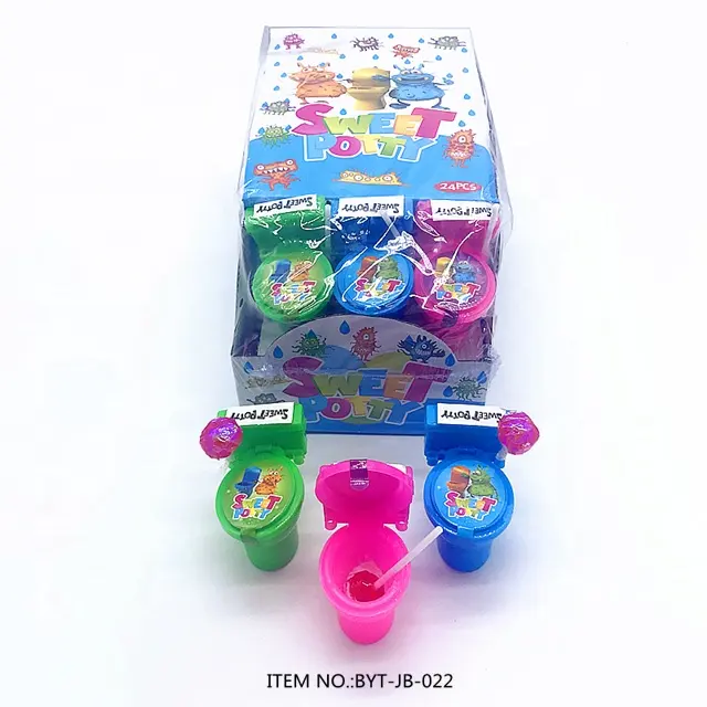 Novelty Toilet Toy Packing Sour Powder Candy With Sweet Lollipop Candy
