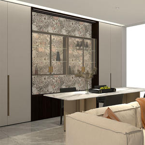 Meuble de rangement moderne en bois, buffet avec porte en verre, armoire à vin pour le salon, meubles de maison - Product Image 5