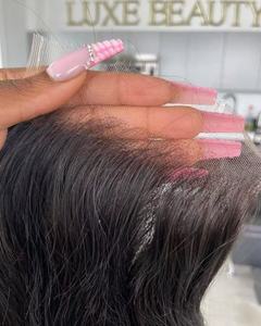 Chiusura HD Lace con Nodi Sbiancati Invisibili e Pre-Strappati, Chiusura Ricci Burmese 5x5, Frontale HD Lace 2x6 9x6 13x4 13x6 - Product Image 5