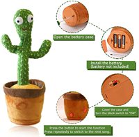 Jouet en peluche doux et mignon de Cactus de danseur, jouets en peluche de secousse électronique de danse de Cactus de bailari Offres Spéciales