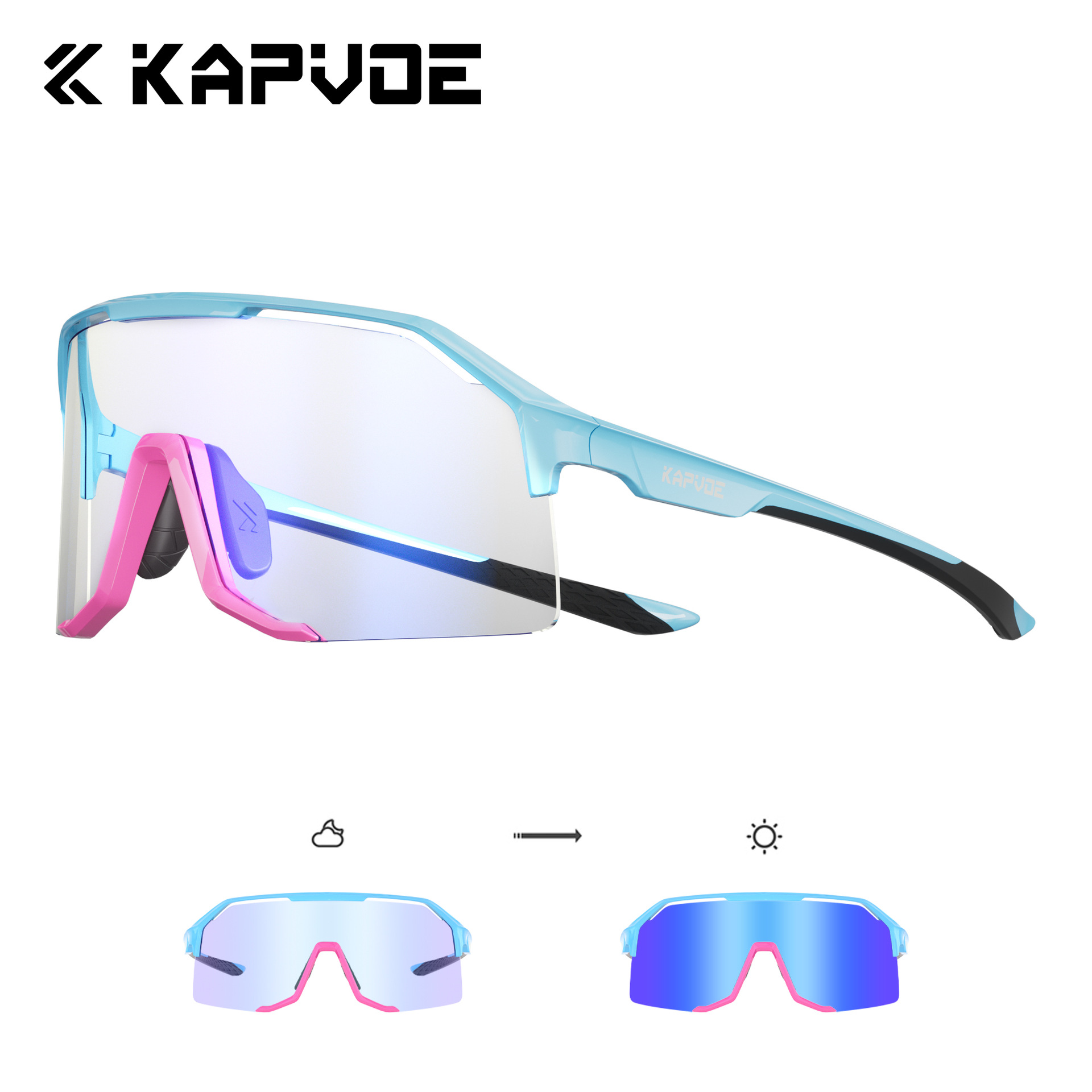 Blue-pink frame turns transparent, blue-day/night