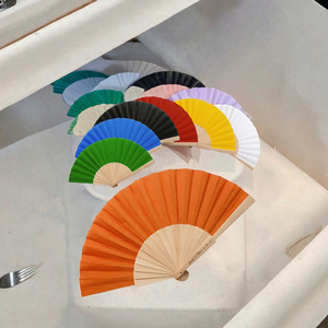 Abanico Plegable de Cuero Personalizable - Abanico Portátil para Bodas y Eventos (<span class=keywords><strong>CALESA</strong></span>) (Naranja, Paquete de 10) (China) - Product Image 3
