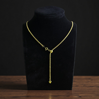 Nouveau Collier Chaîne pour Femme en Argent 925 Plaqué Or 18K, Longueur Réglable 2,1 mm, Perle Lune, Cadeau Romantique pour Mariage