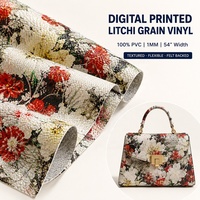 Tissu en vinyle PVC Lichi imprimé numériquement sur mesure, simili cuir de designer, feuilles ou rouleaux de tissu en cuir synthétique PVC