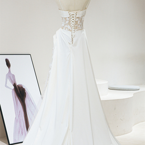 Jancember RL311 Beach Spaghetti Strap Ruffle Mermaid Wedding Bridal Dresses - Product Image 2