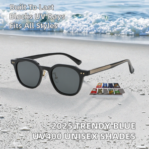 แว่นกันแดดแฟชั่นทรงกลมเต็มกรอบสีฟ้าใส รุ่นปี 2025 ป้องกันรังสี UV400 คุณภาพสูง วัสดุ PC+CP สำหรับทุกเพศ ขายส่ง - Product Image 2