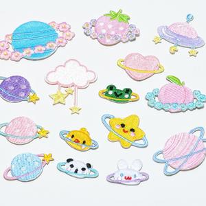 Self Adhesive Kawaii Embroidery Macaron Color Fruit Star Patch for Girls Women - Product Image 6