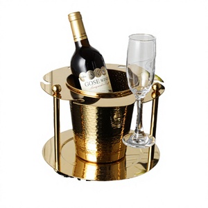 HYX HYX-77 Plateau de présentation moderne et rafraîchissant pour verres à vin et glaçons, en acier inoxydable 304 de luxe léger, pour décoration de restaurant - Product Image 3