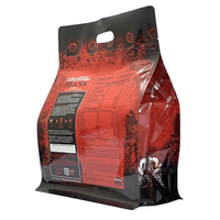 Sachet personnalisé imprimé pour poudre de prise de masse, à fond plat, avec fermeture éclair, finition mate, poignée découpée, personnalisable
