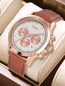 <span class=keywords><strong>Montre</strong></span> de sport de luxe TOMI avec mouvement <span class=keywords><strong>Seiko</strong></span>, <span class=keywords><strong>bracelet</strong></span> en <span class=keywords><strong>cuir</strong></span>, boîtier en alliage, cadran à aiguilles - Product Image 6