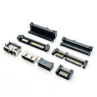 Conector Soulin SATA de 7+15 Pines Macho, Contacto de Latón, PCB Universal, LCP, Semi-Enchapado en Oro, 15U