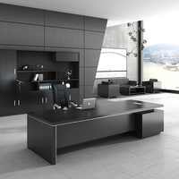 Bureau de direction de luxe nordique, bureau modulaire Foshan avec armoire