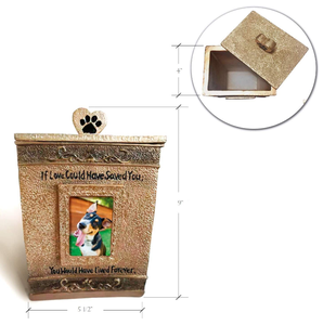 9 pollici Pet Urna per il <span class=keywords><strong>Cane</strong></span> <span class=keywords><strong>e</strong></span> il <span class=keywords><strong>Gatto</strong></span>, Pet Urna con Immagine Pet Casella di Memoria, photo Frame Resina di Pompe Funebri Urne - Product Image 2