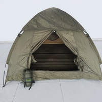 Tente dôme camouflage portable quatre saisons Oxford 2x2m + 2 sacs de couchage + 2 matelas pneumatiques gonflables - Tentes de camping en plein air