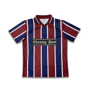 Özel gençlik erkek klasik şerit Retro futbol forması - Product Image 2