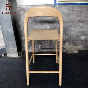 Stile nordeuropea curva in <span class=keywords><strong>legno</strong></span> da cucina sedia aperta retro in <span class=keywords><strong>legno</strong></span> rovere sgabello <span class=keywords><strong>sedie</strong></span> da Bar - Product Image 3