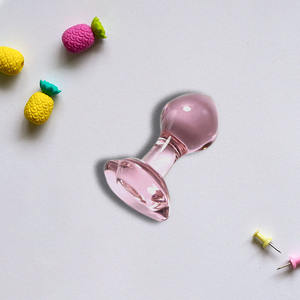 Volks handwerk Heil kristalle Butt Plug Steine Glas rosa Herz Glas Butt Anal Plug - Product Image 4