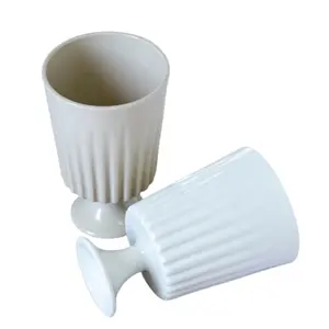 Nordic White Minimalist Water Tea Milk Cup Unique Goblet Gift Items Couple Custom Printed Coffee Ceramic Mug