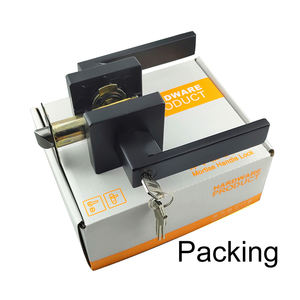 פנימי דלתות עץ מודרני מנעולי מלון מקורה חדר מפתחות מפתח שחור שינה מנוף סטי פנים דלת ידיות נעילה עם ידית - Product Image 5