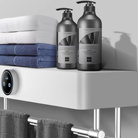 ELOILO Porte-serviettes chauffant électrique réglable à air chaud avec chauffage intelligent pour salle de bain, séchoir à serviettes chauffant