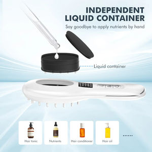 Nuovo Pettine Portatile a Luce Rossa per il Cuoio Capelluto, Massaggiatore Elettrico a Vibrazione per l'Applicazione di Essenze Stimolanti della Crescita dei Capelli - Product Image 4